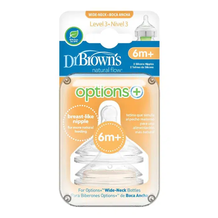 Dr. Brown’s Options+ Tetina Nivel 3 X 2 Unidades WN3201 6m+