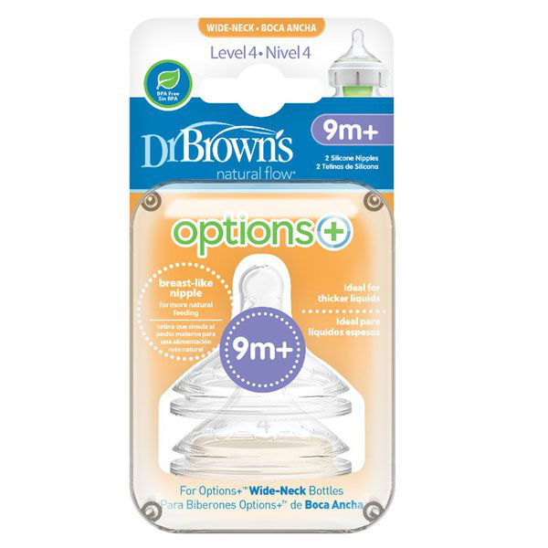 Dr. Brown’s Options+ Tetina Nivel 4 X 2 Unidades WN4201 9m+