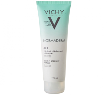 Vichy Normaderm 3 en 1 Exfoliante, Limpiador y Mascarilla X 125ml.