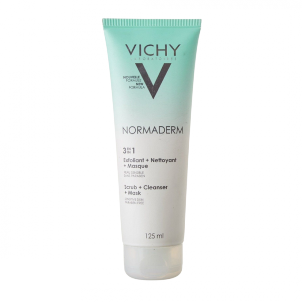 Vichy Normaderm 3 en 1 Exfoliante, Limpiador y Mascarilla X 125ml.