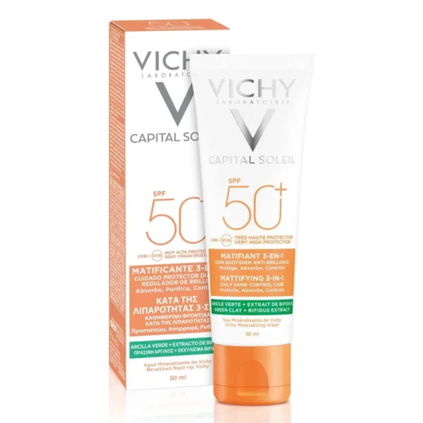 Vichy Capital Soleil Protector Solar SPF 50+ Matificante 3 En 1 X 50ml.