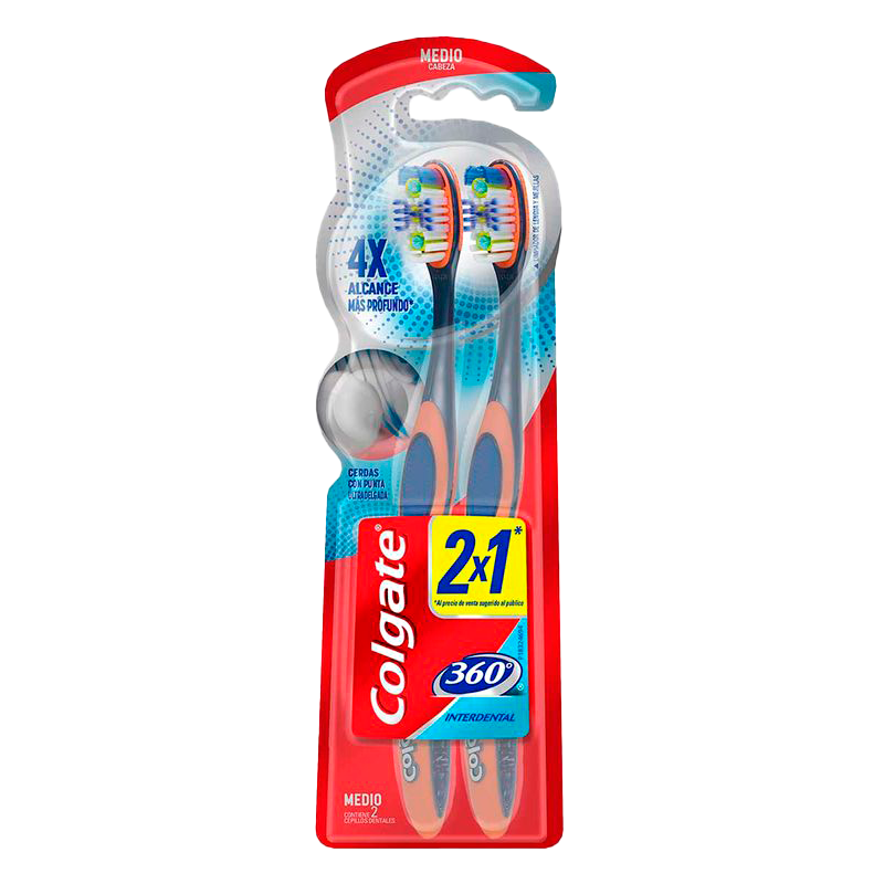 Colgate 360° Interdental Cepillo Medio Pack X 2 Unidades