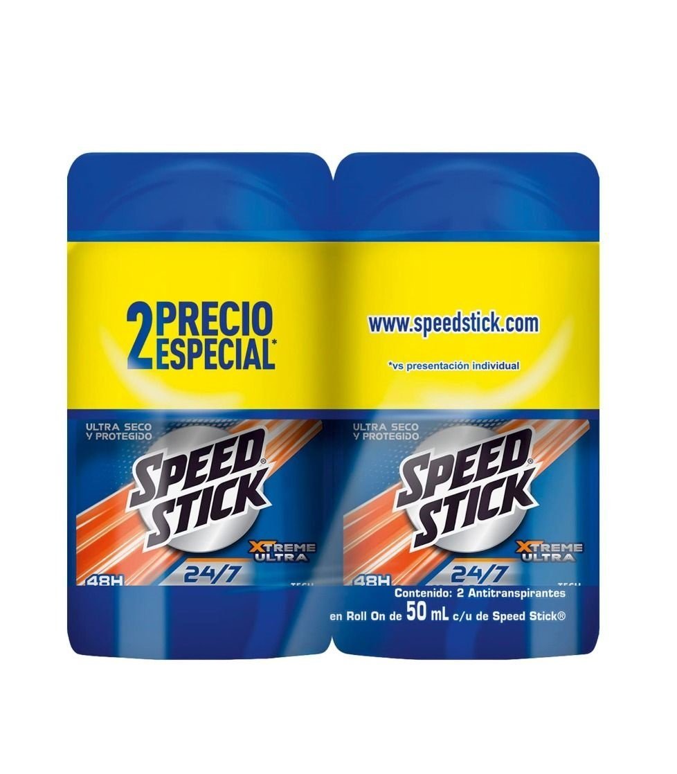Speed Stick Deo 24/7 Xtreme Ultra Roll-On Pack X 2 Unid.