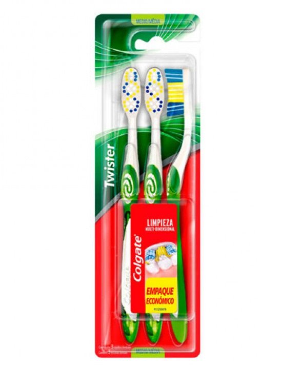 Colgate Twister Cepillo Medio Pack X 3 Unidades
