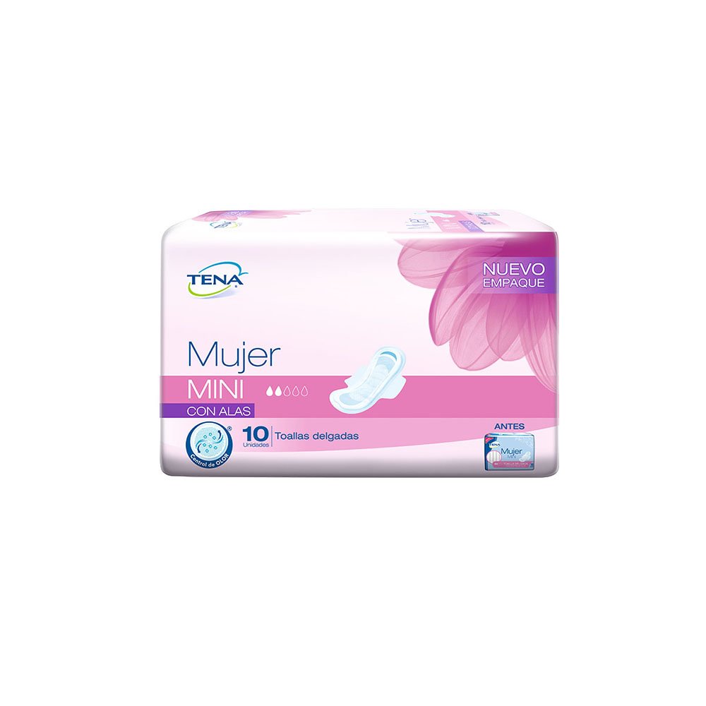 Tena Mujer Mini C/ Alas X 10 Unid.