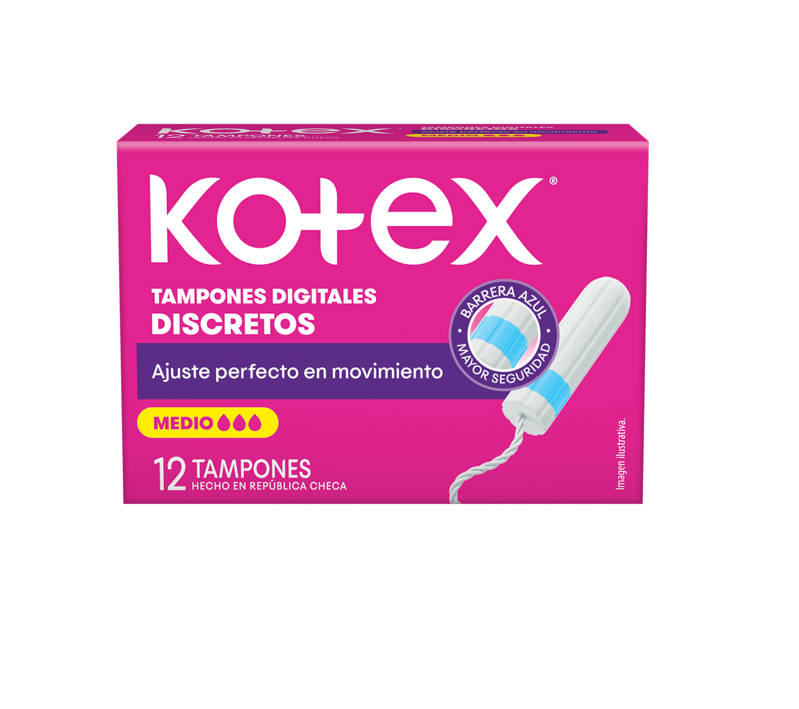 Kotex Tampones Digitales Medio X 12 Un