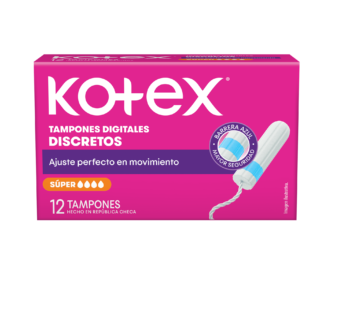 Kotex Tampones Digitales Flujo Int. X 12