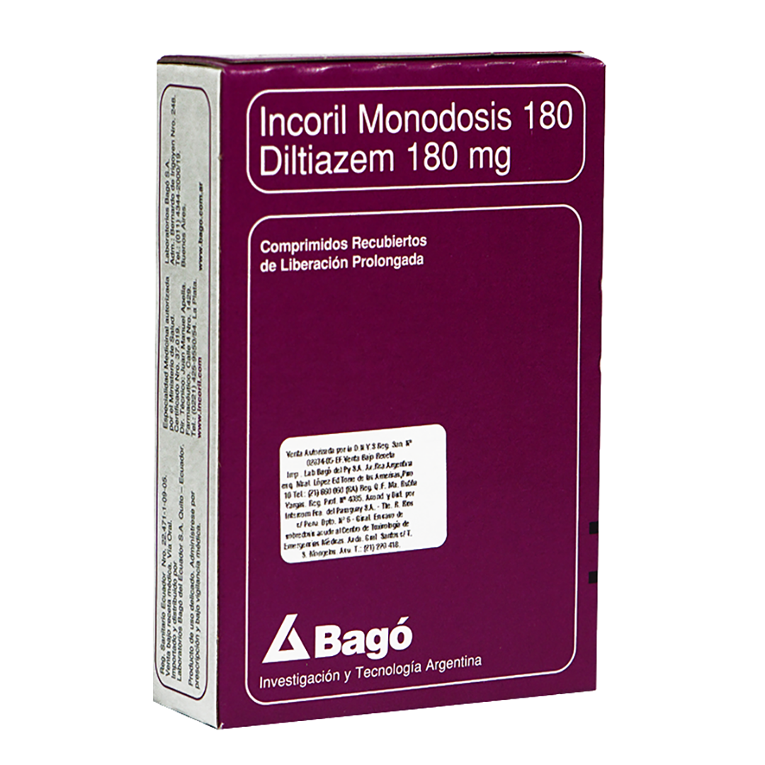 Incoril Md 180 Mg Caja X 30 Comp.