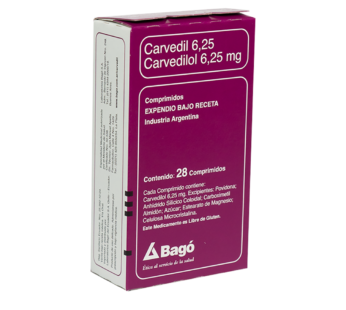 Carvedil 6.25 Mg. Caja X 28 Comp.