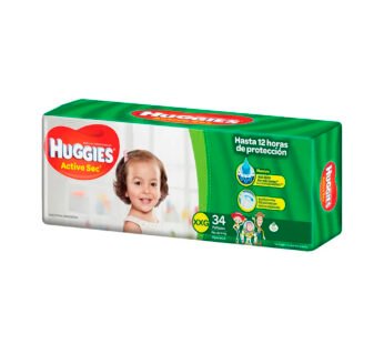 Huggies Active Sec Xxg X 34 Unid.