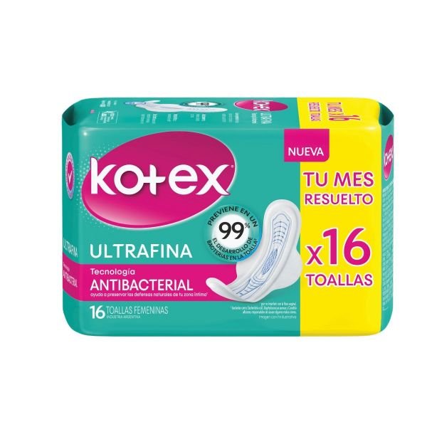 Kotex Ultrafina Antibac. C/A X 16 Un