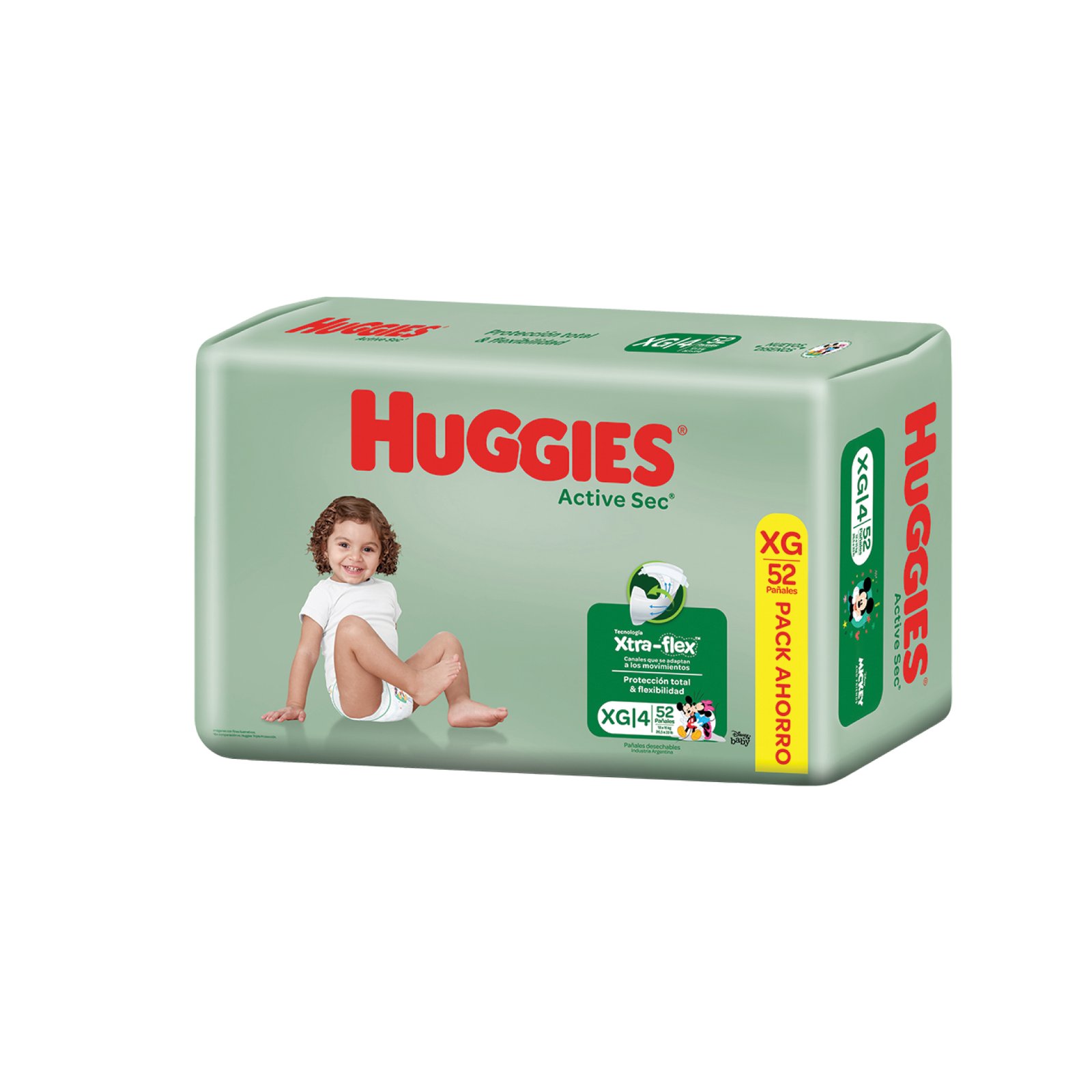 Huggies Active Sec Xtra Flex Xg X 52 Un
