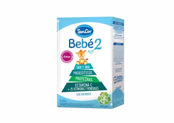 Sancor Bebe 2 Polvo (Carton) X 375 Gr.
