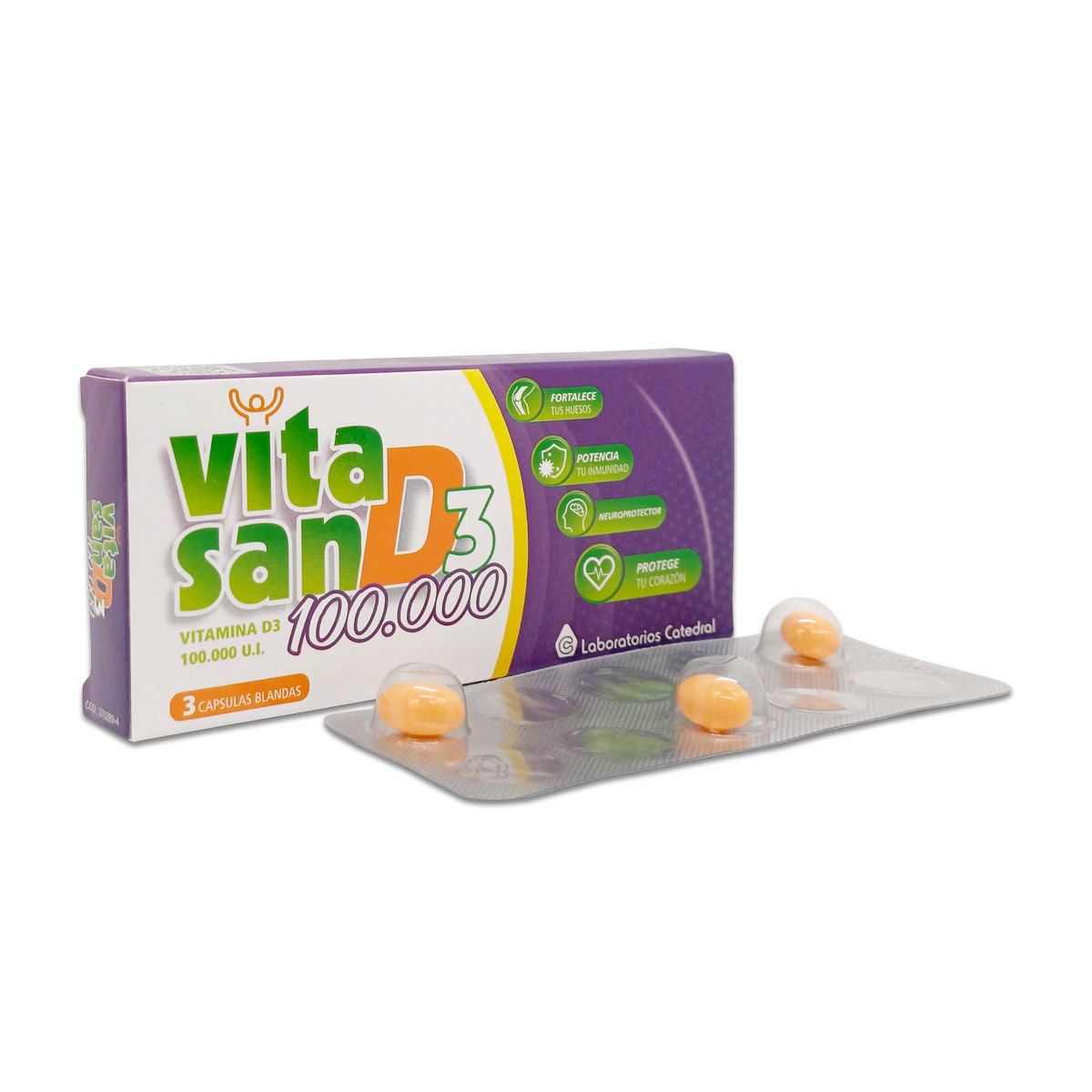 Vitasan D3 100000 Caja X 3 Caps Bl.