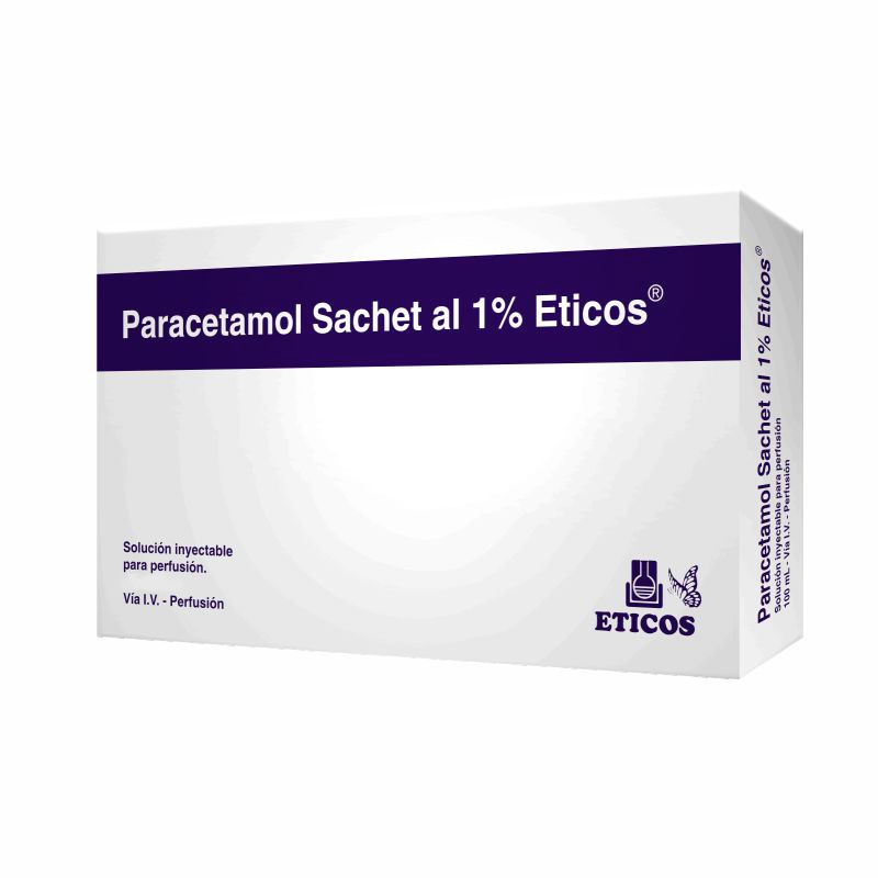 Paracetamol Sachet Al 1% Eticos Solución Inyectable X 100 ML