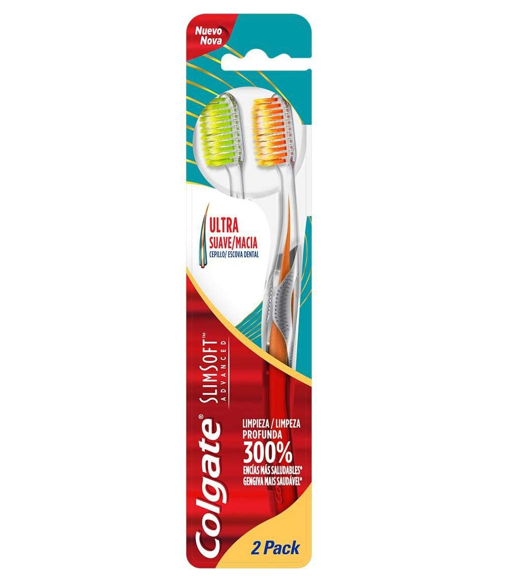 Colgate Slim Soft Advanced Cepillo Ultra Suave X 2 Unidades