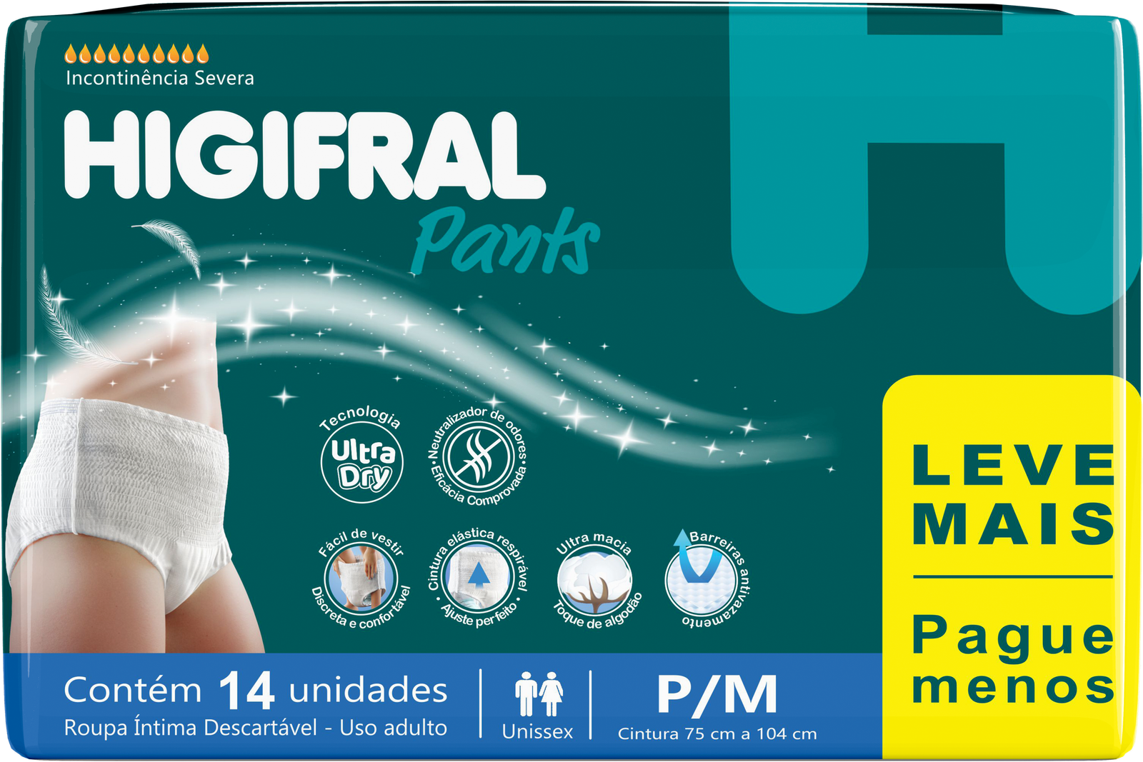 Higifral Pants Adulto P/M X 14 Und