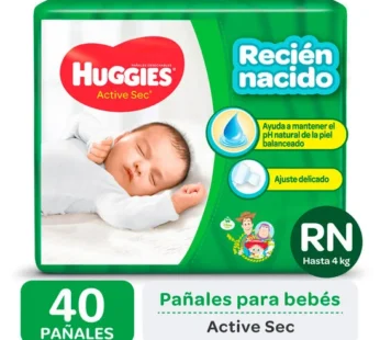 Huggies Active Sec Rn P X 40 Un.