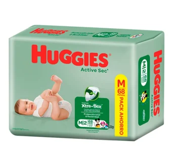 Huggies Active Sec M X 68 Und