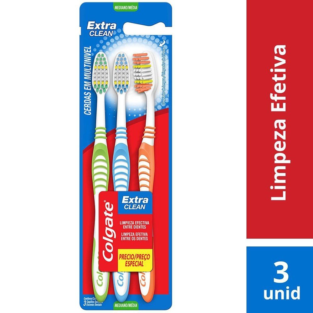 Colgate Cep. Extra Clean X 3 Unid